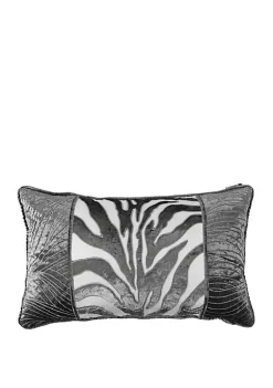 Cheapest β€οΈ HiEnd Accents Celeste Zebra AppliquΓ© and Wave Embroidery Pillow π