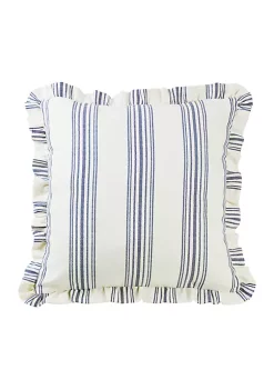New 🛒 HiEnd Accents Striped Euro Sham With Ruffle 🛒