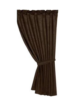 Hot Sale 🌟 HiEnd Accents Chocolate Tooled Leather Curtain ⭐