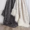Buy 🌟 HiEnd Accents Nordic Cable Knit & Mongolian Fur Throw Blanket 😀 -Cheap HiEnd Accents Store Belk 1135