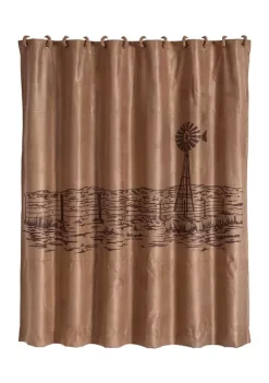 Outlet 🤩 HiEnd Accents Jasper Embroidered Landscape Shower Curtain ✔️