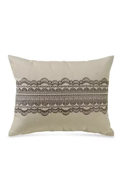 Outlet β HiEnd Accents Tan Burlap with Scallop Lace Design Decorative Pillow π