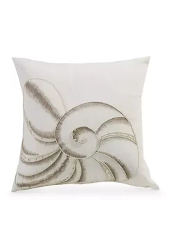 Outlet 😀 HiEnd Accents Newport Seashell Embroidery Decorative Pillow 👍