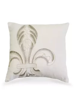 Best deal ⌛ HiEnd Accents Newport Embroidery Fleur De Lis Decorative Pillow 🛒