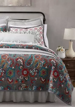 Wholesale 💯 HiEnd Accents Abbie Western Paisley Reversible Quilt Set ✔️
