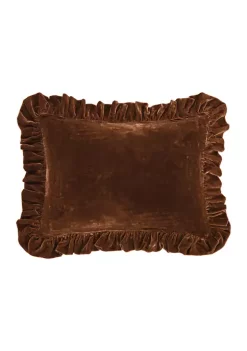 Brand new 🎉 HiEnd Accents Stella Faux Silk Velvet Ruffled Oblong Pillow 🎁 -Cheap HiEnd Accents Store Belk 381