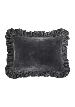 Brand new 🎉 HiEnd Accents Stella Faux Silk Velvet Ruffled Oblong Pillow 🎁 -Cheap HiEnd Accents Store Belk 383