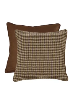 Hot Sale ⭐ HiEnd Accents Crestwood Houndstooth & Suede Reversible Euro Sham 🔔