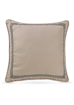 Outlet 👍 HiEnd Accents Augusta Khaki Euro Sham with Greek Key Trim 💯