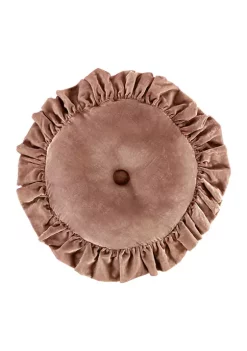 Budget ⭐ HiEnd Accents Stella Faux Silk Velvet Ruffled Round Pillow 🛒 -Cheap HiEnd Accents Store Belk 596