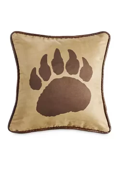 Outlet 𧨠HiEnd Accents Faux Suede Bear Claw Decorative Pillow π