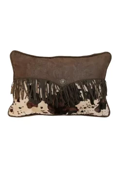 Buy 🛒 HiEnd Accents Caldwell Cowhide Lumbar Pillow with Fringe 🎉