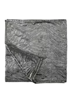 Wholesale 🔥 HiEnd Accents Bed Scarf Silver Velvet & Wave Embroidery ❤️ -Cheap HiEnd Accents Store Belk 895